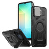 For Samsung Galaxy A06 5G Shield Frame Holder MagSafe Phone Case(Black)