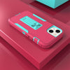 For iPhone 13 mini Magnetic Holder Phone Case (Rose Red + Blue-green)