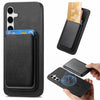 For Samsung Galaxy S24 FE 5G Retro Magsafe Card Bag PU Back Cover Phone Case(Black)