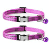 2 Pack Reflective Purple Cat Collar with Bell, XS (19-30cm)