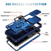 For Samsung Galaxy S25+ 5G Sliding Camshield TPU Hybrid PC Phone Case with Holder(Navy Blue)