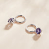 S925 Sterling Silver Water Drop Zircon Women Earrings(Purple)