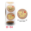 Roll Kraft Paper Hot Stamping Thanks You Baking Sticker Label, Size: 2.5cm / 1 inch(D-04)