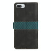 For iPhone 8 Plus / 7 Plus Grid Stitching Leather Phone Case with Lanyard(Black)