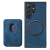 For Samsung Galaxy S25 Ultra 5G Retro Leather Card Bag Magnetic Phone Case(Blue)