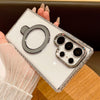 For Samsung Galaxy S23 Ultra 5G Transparent MagSafe Holder Phone Case with Lens Film(Grey)