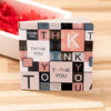 10 PCS Square Bronzing Color Print Thanks Greeting Cards(15)