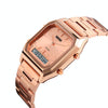 SKMEI 1220 Multifunctional Men Outdoor Business Noctilucent Waterproof Double Display Steel Watchband Wrist Watch(Rose Gold)