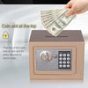 Small Home Safe Box 17x23x17cm | Electronic Keypad & Key | Champagne Gold