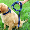 Braided Dog Lead, Strong Nylon, L (120cm), Yellow/Brown