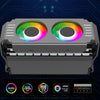 Desktop ARGB Memory Cooler PWM Temperature Control Dual Fan, For DDR / DDR2 / DDR3 / DDR4 / DDR5(White)