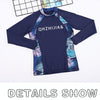Women Long-sleeved Diving Suit Swimsuit Sunscreen Surf Clothing Slimming Suit, Size:M(Navy Blue)