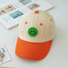 C0408 Spring Smiley Pattern Baby Peaked Cap Sunscreen Shade Baseball Hat, Size: 48-52cm(Orange)