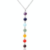 7 Color Natural Stone Beads Pendant Necklace Women Yoga Reiki Healing Balancing Necklaces Charms Jewelry