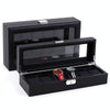 Woven Pattern PU Leather Watch Box Jewelry Storage Display Box, Colour: 6 Bits