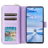 For Samsung Galaxy A33 5G Nine-card Slots Zipper Wallet Bag Leather Phone Case(Purple)