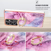 For Samsung Galaxy S25 Ultra 5G Electroplating Marble Dual-side IMD Phone Case with Ring(Pink 013)