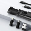 ESSAGER 5 In 1 Multifunctional Data Cable Storage Box PD 60W Portable Fast Charge Data Cable Set(Black)