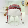 Autumn and Winter Women Snowflake Pattern Thick Warm Ear Protected Cap Flight Hats(Red)