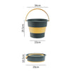 Large 17L Folding Thickened Portable Plastic Bucket Outdoor Fishing Barrel Car Travel Wash Barrel(White Gray)