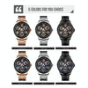 SKMEI 1678 Men Waterproof Quartz Watch with Rotatable Gear Dial(Rose Gold Shell Black Surface)