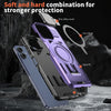For Samsung Galaxy A05 Shield Frame Holder MagSafe Phone Case(Purple)