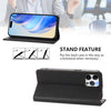 For iPhone 12 / 12 Pro RC01 Dual-Folded Magnetic Suction RFID Leather Phone Case(Black)