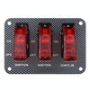 Jtron DV 12V Carbon Fiber Surface Panel Car Toggle Switch with Red LED Indicator(Red)