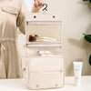 Pearl Portable Wash Bag Business Travel Hanging Large Capacity Makeup Bag Toiletries Organizer(Beige)