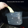 Car-Studded Trash Can Personality Car Hanging Trash Bag Multi-Function Car Storage Box(White Diamonds)
