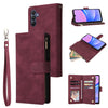 For Samsung Galaxy A16 5G Multifunctional Frosted Zipper Wallet Leather Phone Case(Wine Red)