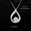Sterling Silver Plated Plated Waterdrop Moissanite Necklace