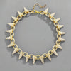 NL110 Spiked Thorns Studded With Diamonds Hip-Hop Cuban Necklace, Size: 45cm (Gold)