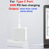 PD-65W USB-C / Type-C + QC3. 0 USB Laptop Charging Adapter + 2m USB-C / Type-C to USB-C / Type-C Data Cable Set, EU Plug / AU Plug / US Plug / UK Plug(White)