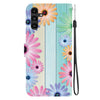 For Samsung Galaxy A13 5G Crystal Texture Colored Drawing Leather Phone Case(Sunflowers)