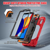 For Xiaomi Redmi Pad SE 8.7 Rotatable Holder Silicone Hybrid PC Tablet Case with Shoulder Strap(Red)