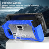For Steam Deck Shockproof Game Console Case with Holder & Shoulder Strap(Blue+Transparent)