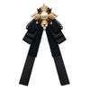 Ladies Court Style Cloth Brooch Lace Bow-knot Bow Tie Costume Accessories, Style:Pin Buckle Version(Black)