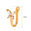 Butterfly Nose Clip Copper Inlaid Zircon U-shaped Nose Decoration(A-1204 Gold)