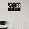 Multifunctional LED Digital Display Electronic Wall Clock Living Room Silent Alarm Clock, Color: Colorful