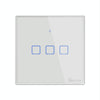 Sonoff T2 Touch 86mm Tempered Glass Panel Wall Switch Smart Home Light Touch Switch, Compatible with Alexa and Google Home, AC 100V-240V, EU Plug