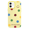 For iPhone 11 Skin Feeling Jelly TPU Hybrid PC Phone Case(Polka Dots Smile Yellow)