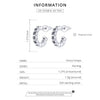 S925 Sterling Silver Geometric Simple Fashion Ear Studs Women Earrings, Color:Black Zircon Silver