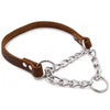 Leather Half P Collar, Brown, Large (55cm) - Dog