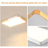 Wood Macaron LED Square Ceiling Lamp, White Light, Size:30cm(Grey)