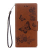 For Sony Xperia XA1 Pressed Flowers Butterfly Pattern Horizontal Flip Leather Case with Holder & Card Slots & Wallet(Brown)