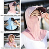 Ice Silk Sun Shade Hat Summer Face Mask Hat Cycling Sun Hat, Size: One Size(Light Gray)