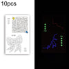 10 PCS Waterproof Color Luminous Tattoo Sticker Face Sticker(EX-010)