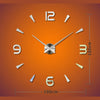Bedroom Home Decoration Watch Frameless 3D Mirror Large DIY Wall Sticker Mute Clock, Size: 100*100cm(Silver)