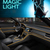 EL Cold Yellow Light Waterproof Flat Flexible Car Strip Light with Driver for Car Decoration, Length: 5m(Orange)